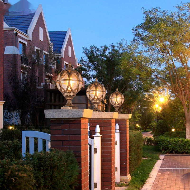 Wall Ball Pillar Lamp Outdoor Simplicity