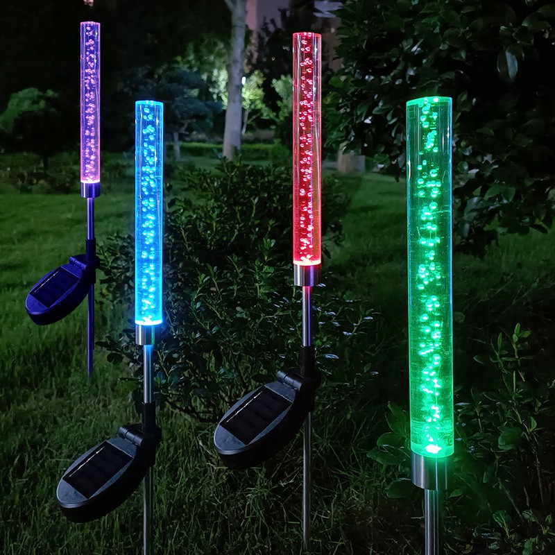 Colorful SlowFlash Crystal Bubble Stick Solar Energy Lawn Lamp