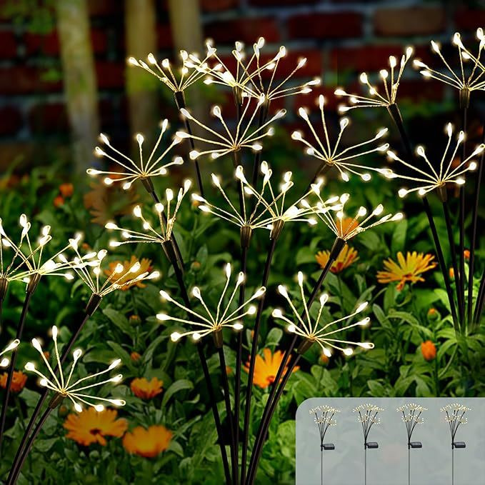 Solar Ground Copper Wire Fireworks Lighting Chain Garden Decoration Lawn Lamp