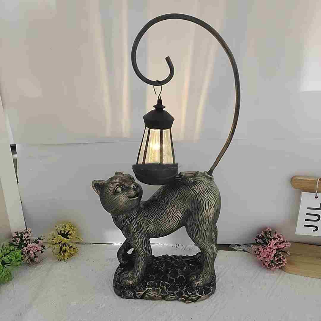 Resin Cat Solar Garden Lamp Garden Decoration