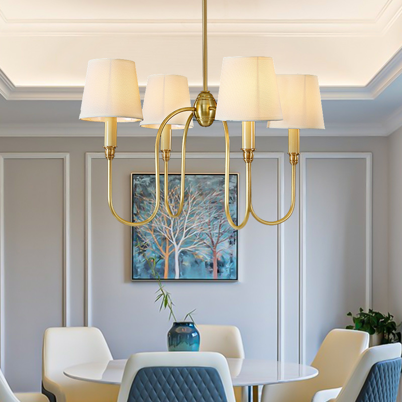 Copper Bedroom Chandelier Simple Living Room Dining Room Chandelier