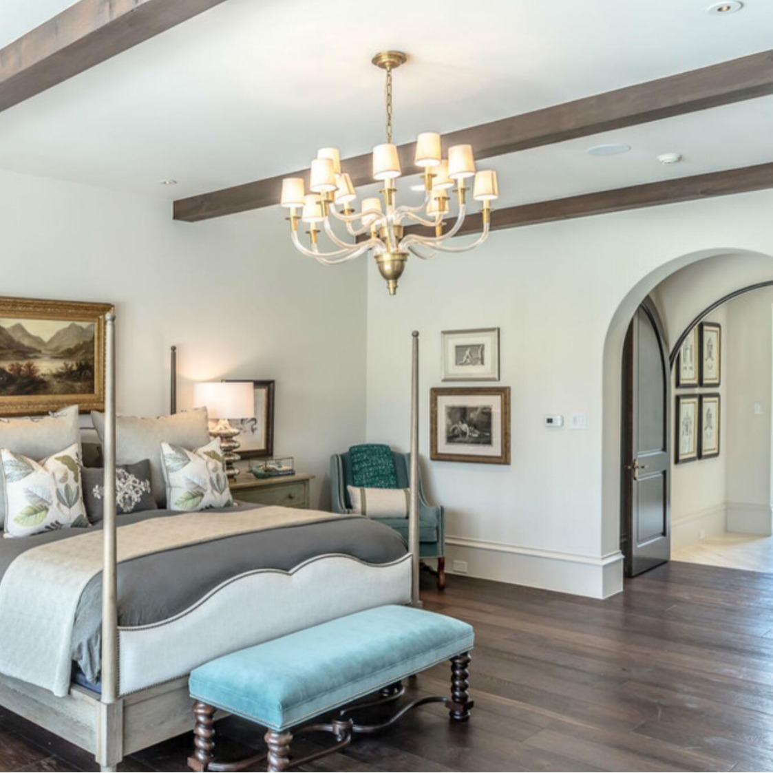 All Copper American Simple Chandelier Simple Bedroom Post-modern