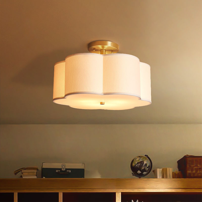 American Fabric Pure Copper Ceiling Lamp