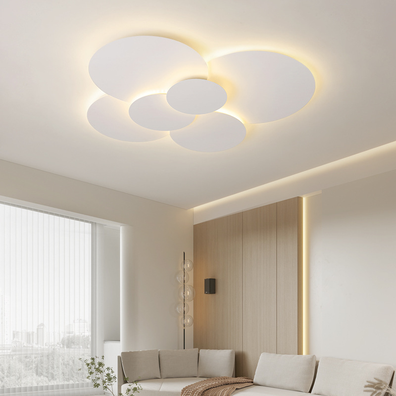 Simple Modern White Round Combination Ceiling Lamp