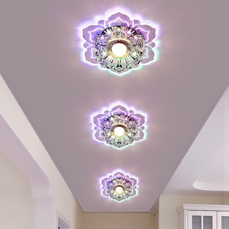 Corridor Light Aisle Crystal Colorful Round Ceiling Lamp
