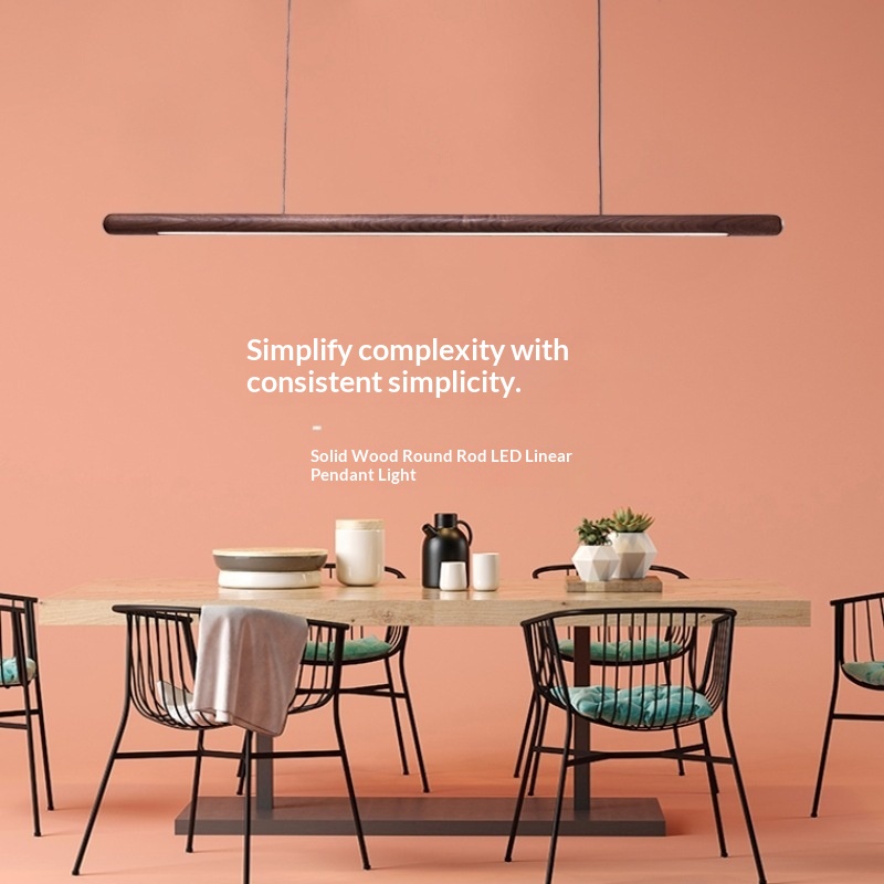 One-word Restaurant Light Round Bar Long Pendant Lamp