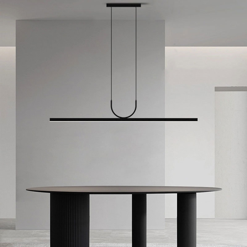 Simple Long Strip LED Decorative Pendant Light For Dining Rooms And Living Rooms