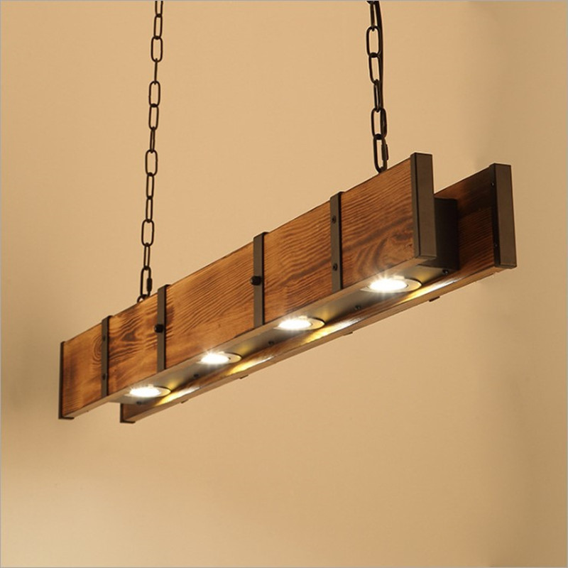 Retro Industrial Style Minimalist Wooden Pendant Light