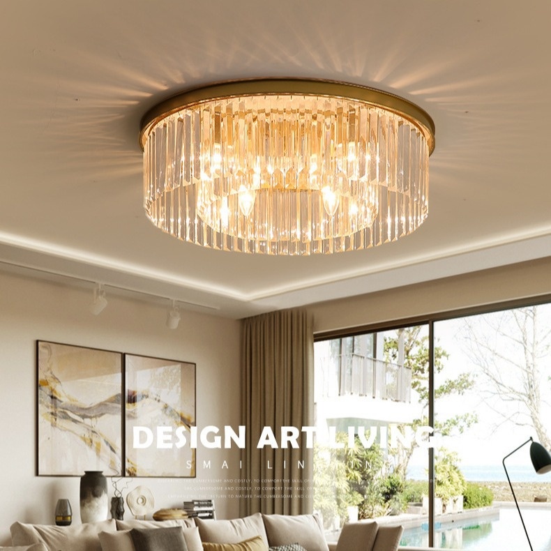 Sleek Nordic Crystal Ceiling Light For Bedrooms And Dining Rooms