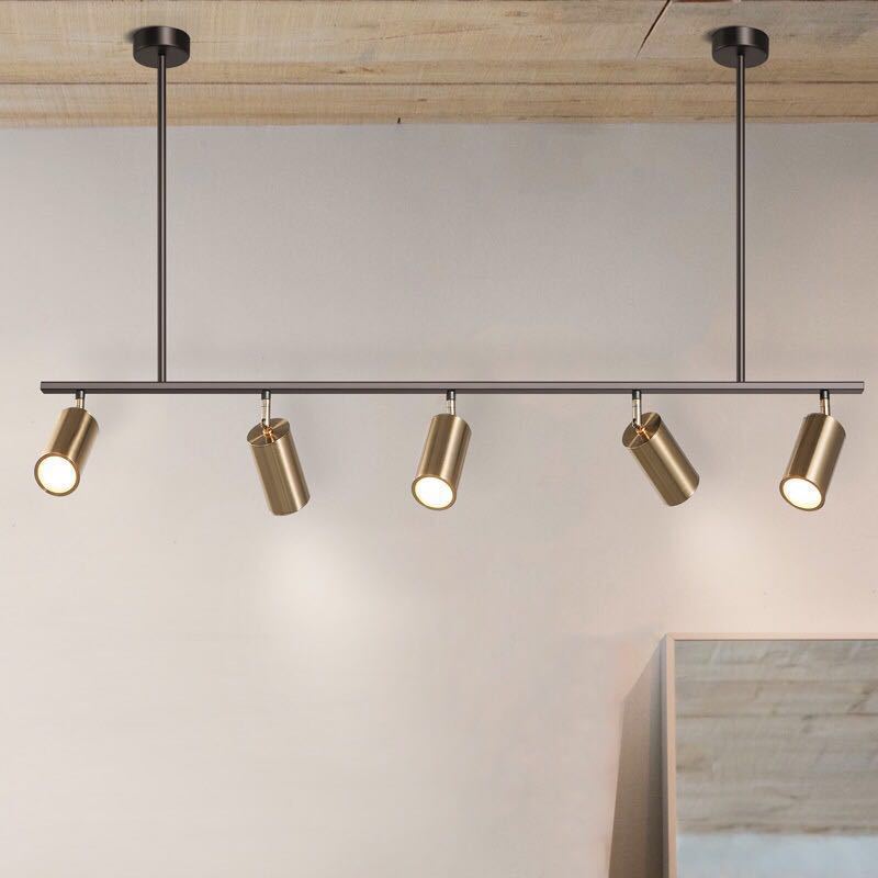 Postmodern Bar Style Clothing Store Mall Black And Gold Wrought Iron Chandelier