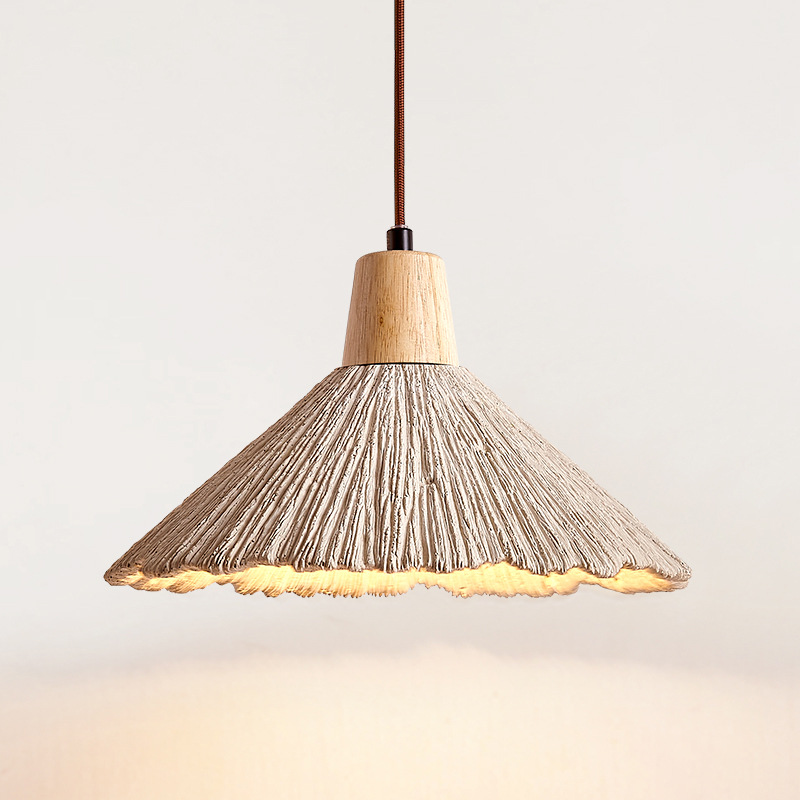 Concrete Wrinkled Wooden Pendant Light For The Home
