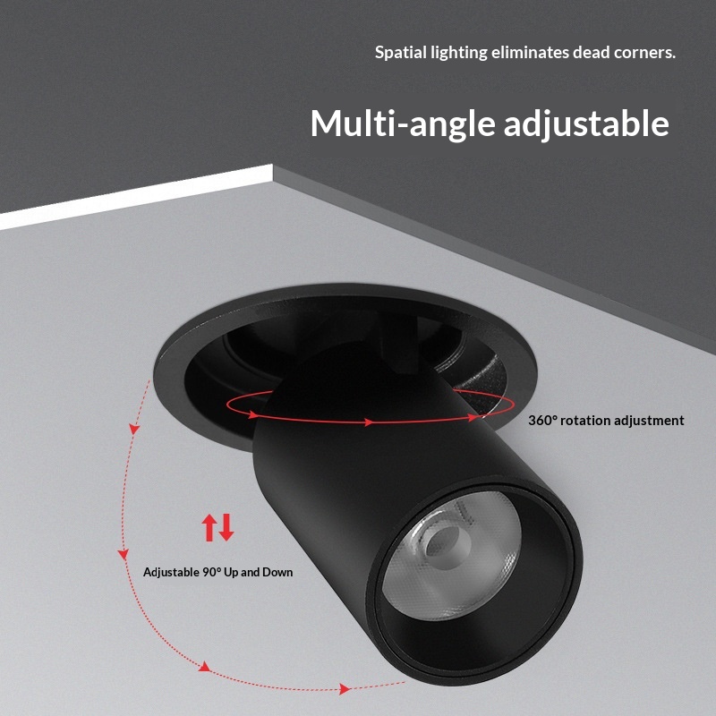 Stretch-style Embedded Retractable Adjustable Spotlight