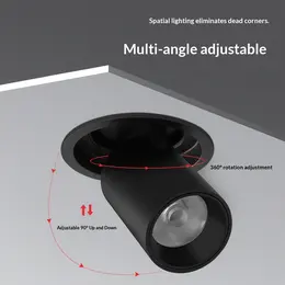 Stretch-style Embedded Retractable Adjustable Spotlight
