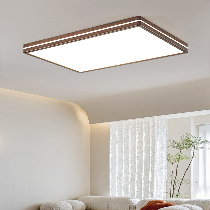 Retro Wabi-Sabi Solid Wood Minimalist Mid-Century Modern Flush Mount Ceiling Light