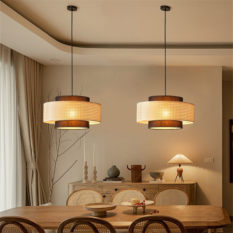 Zen-inspired Tea Room With A Chinese-style Rattan Chandelier