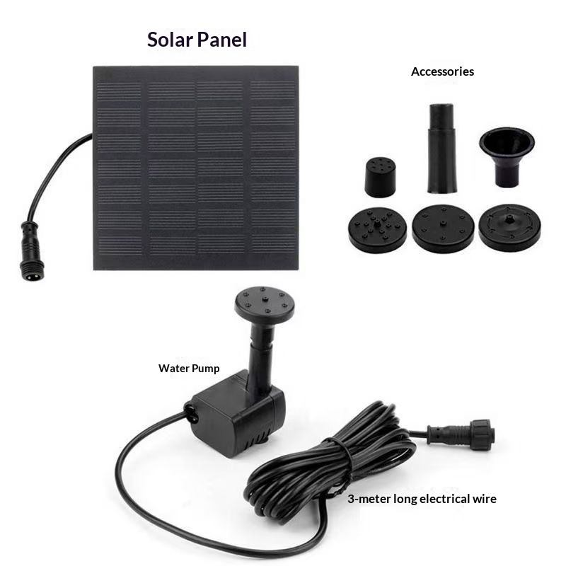 Extended-cable Detachable Square Solar Fountain