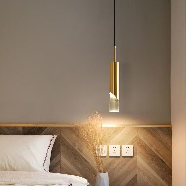 Light Luxury Bedroom Bedside Chandelier Cylinder Style Minimalist