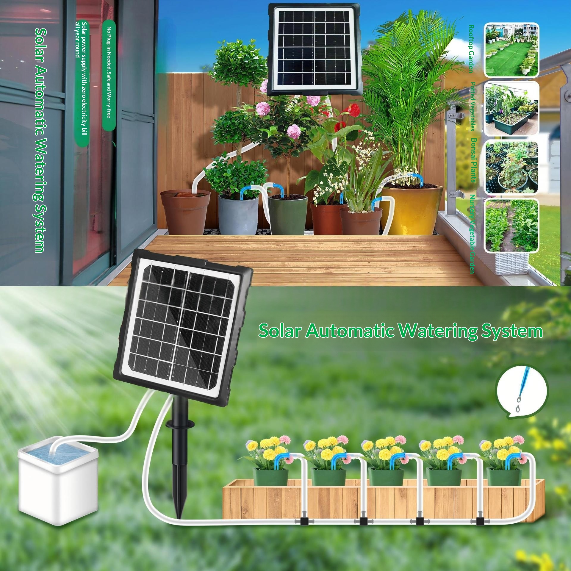 Main product image of Solar-Powered Automatic Watering Device Timed Drip Irrigation System