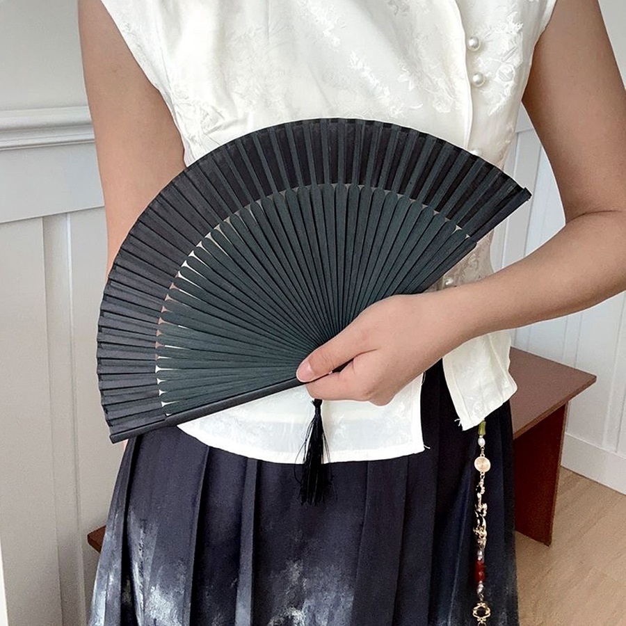 Chinese-style Black-bone All-bamboo Folding Fan