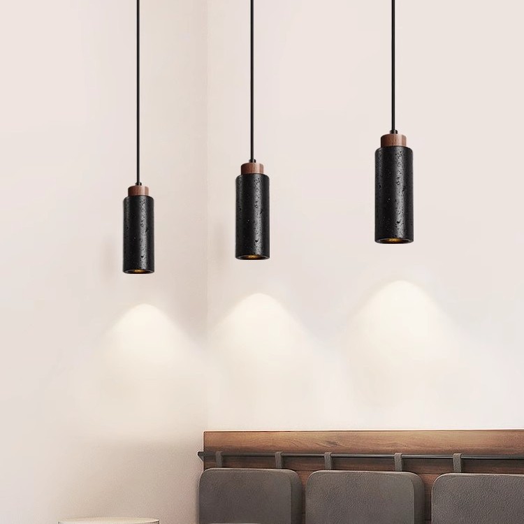 Wabi Sabi Style Yellow Cave Stone Bedside Mini Pendant Lamp
