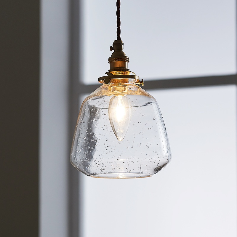 Retro Glass Minimalist Small Pendant Light For Dining Rooms And Hallways