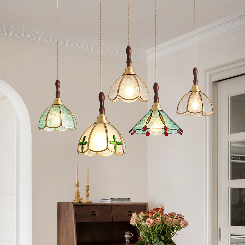 American-style Vintage Chandelier All-copper Small Pendant Light