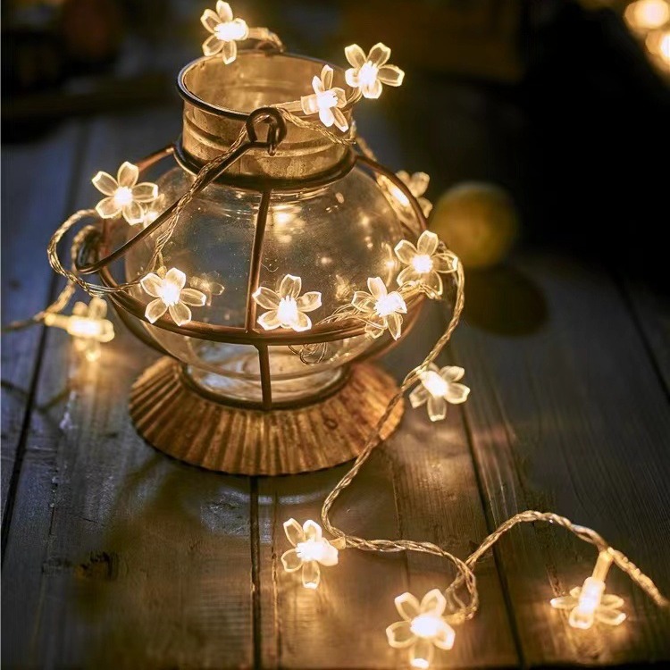 Solar-Powered Cherry Blossom String Lights For Outdoor Courtyard Decorations