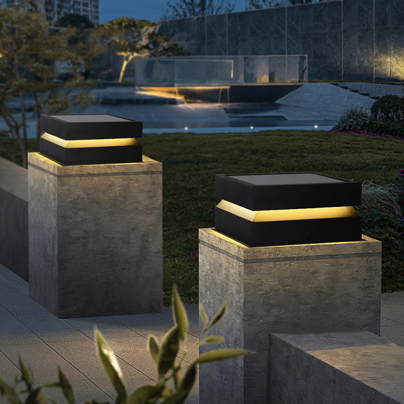 Outdoor Courtyard Waterproof Solar Minimalist Post Light