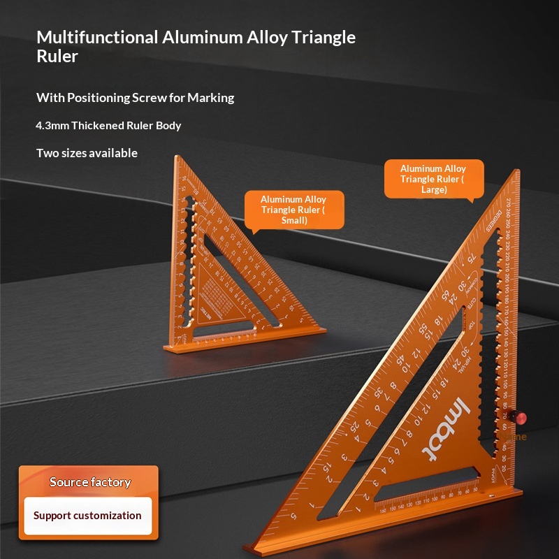 Main product image of Aluminum Alloy Woodworking Triangle Layout Square Ruler