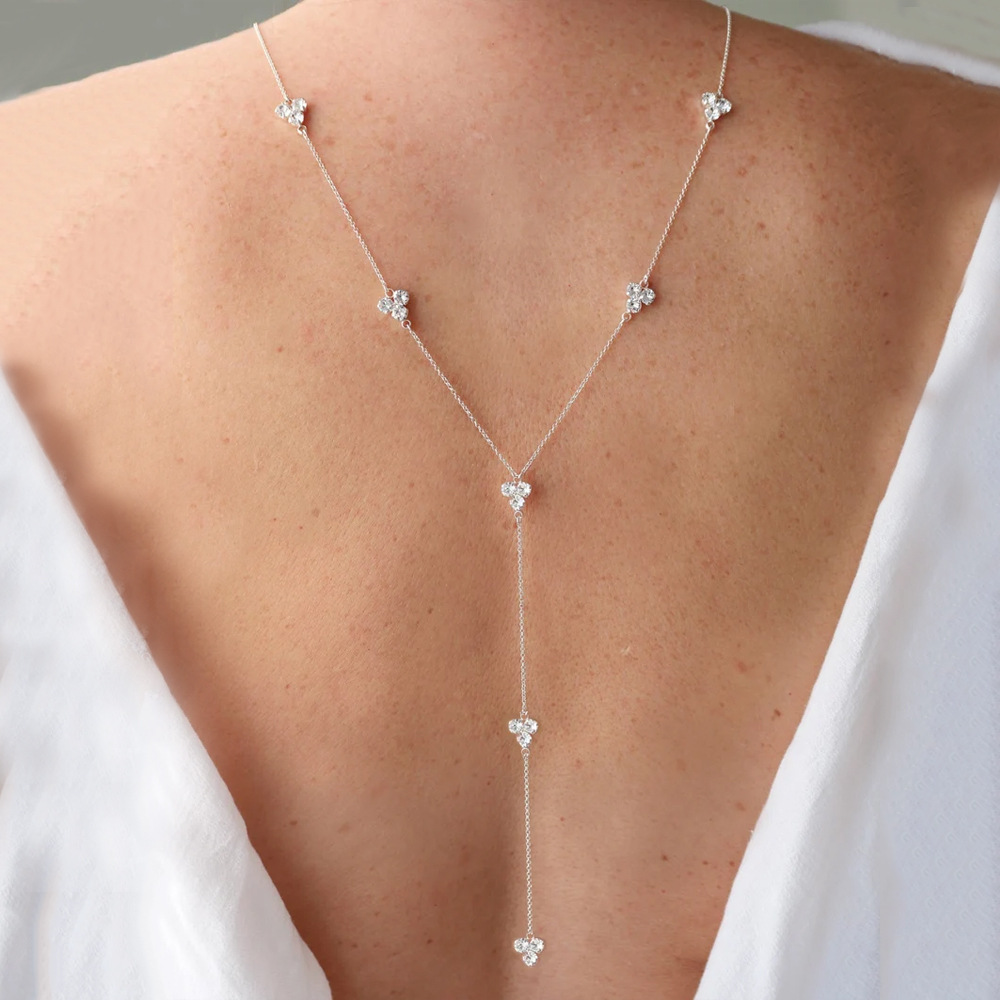 Cross-border Summer Fashion Bridal Wedding Rhinestone Back Chain