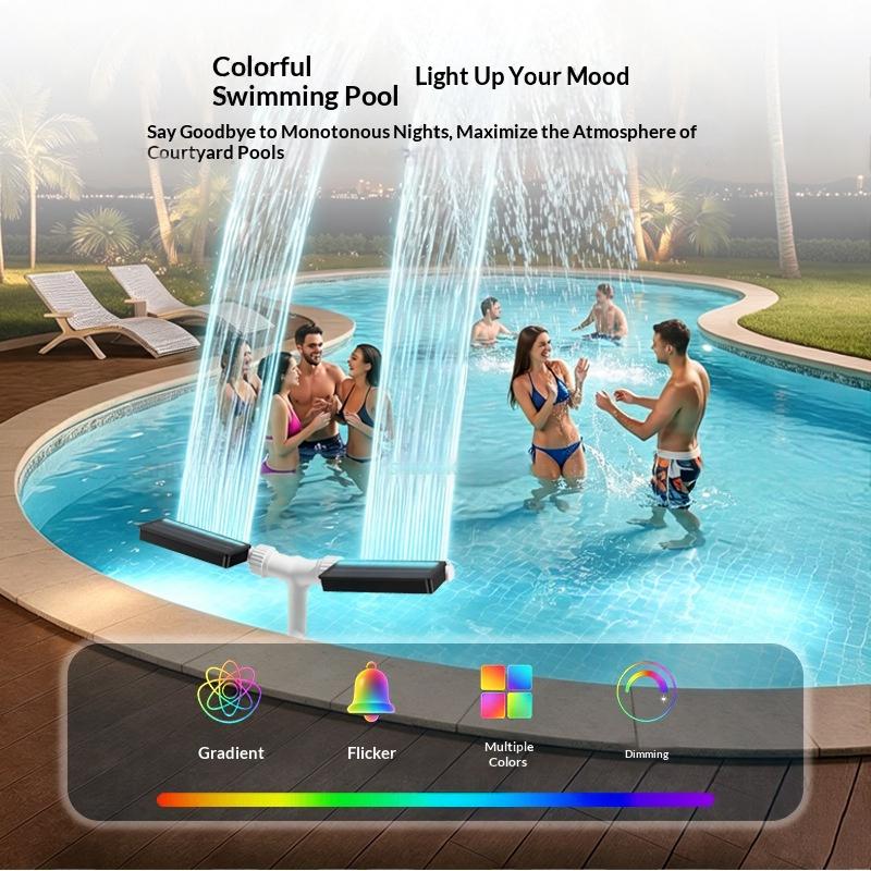 Main product image of Solar-Powered Dual-Head LED Light with Fountain Bracket