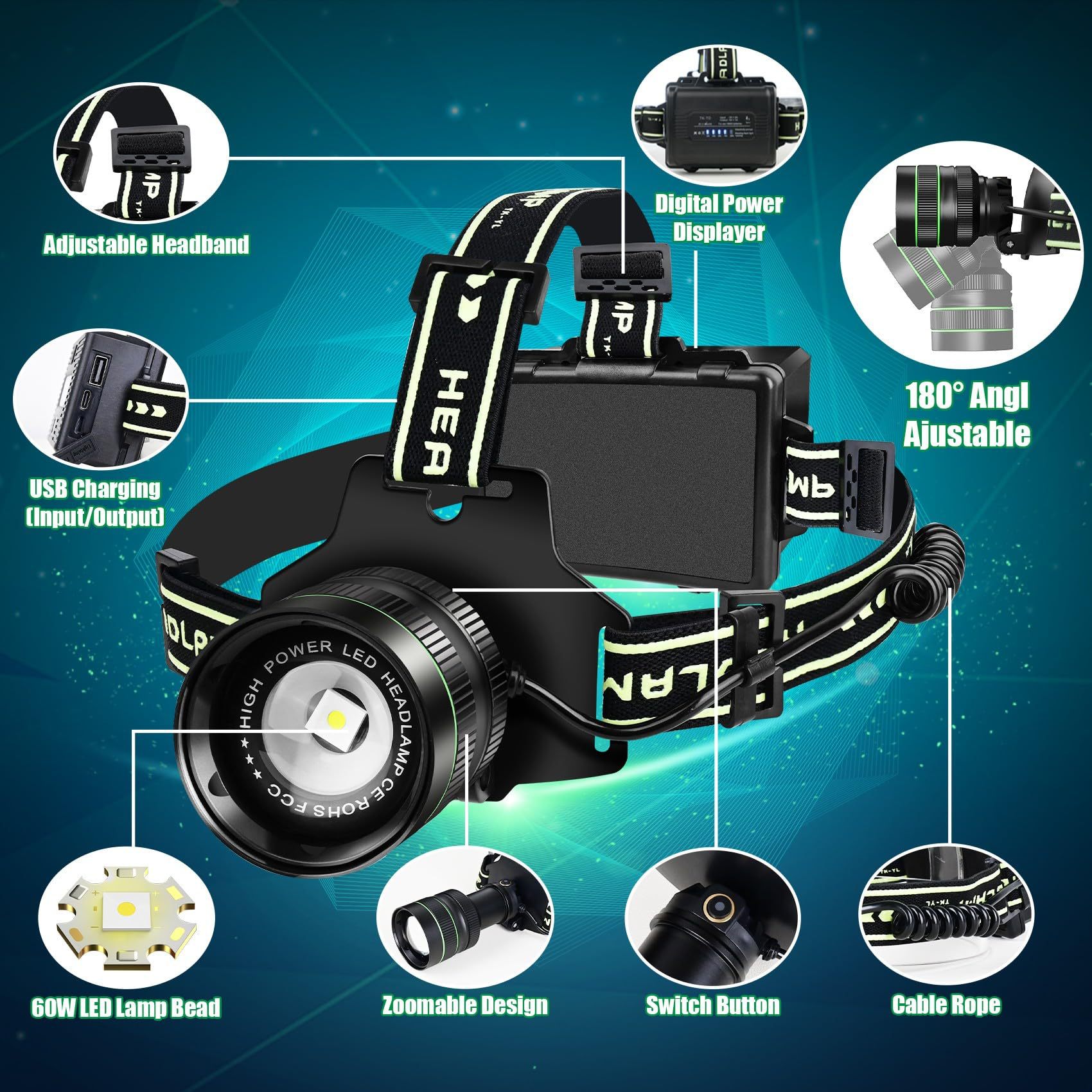 Main product image of Rechargeable Zoom Headlamp with Integrated Laser Pointer