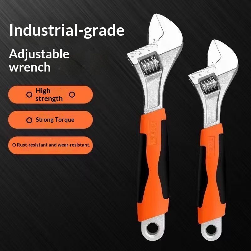 Main product image of Adjustable Wrench, Wide Jaw Opening for Larger Fasteners