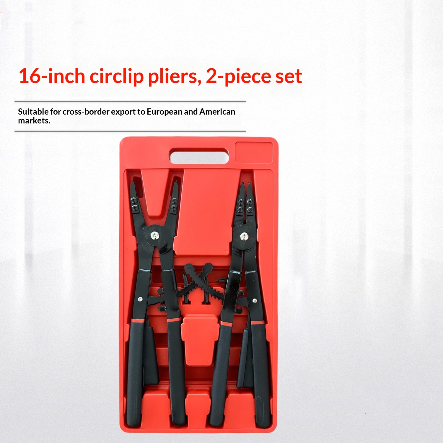 Main product image of 16-inch Circlip Pliers, 2-piece Set, Internal And External Snap Ring Pliers