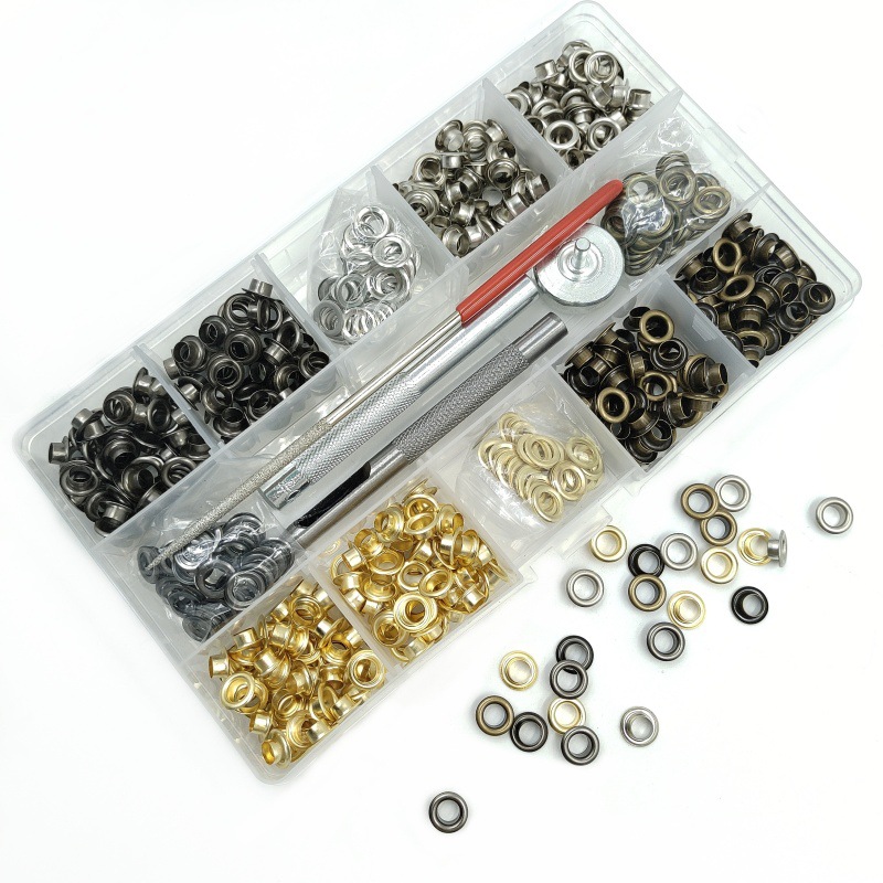 Main product image of 440-Piece 5mm Copper Grommet and Eyelet Kit with Tools