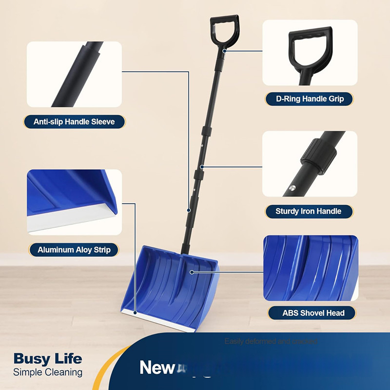 Main product image of Portable Detachable Extendable Plastic Snow Shovel - Lightweight Car Vehicle Ice Scraper For Driveway Clearance Winter Tool
