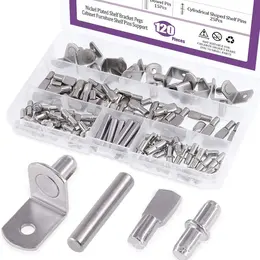 Product image of 120-Piece L-Shaped Self-Tapping Metal Shelf Support Pins for Cabinets