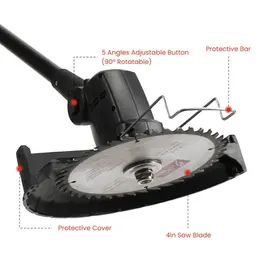 3-in-1 Cordless Electric Pole Saw & Mini Chainsaw & Grass Trimmer Kit With Adjustable Length 2Pcs 21V 1500mAh Batteries 4in 6in Chains Saw Blade 5Pcs Plastic Blades