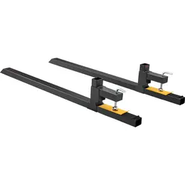 Clamp On Pallet Forks, 2000 Lbs Capacity Pallet Forks, 60' Tractor Bucket Forks, Heavy Duty Front Loader Attachment For Loader Bucket, Tractor, Skid Steer, Tractor Forks For Agriculture And Farm