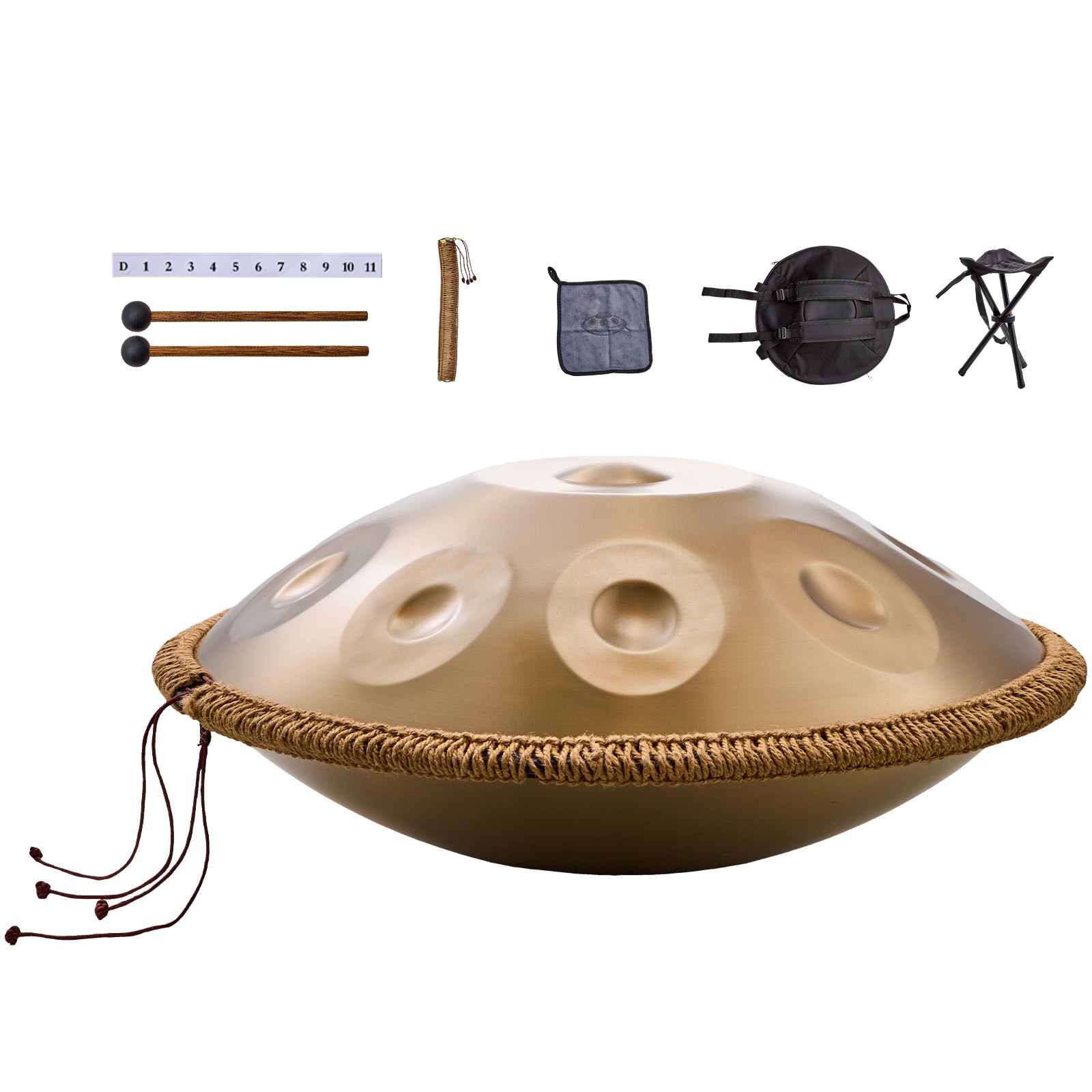 Handpan Drum 22 In 9 Notes D Minor Steel Hand Drum With Mallets For Adult