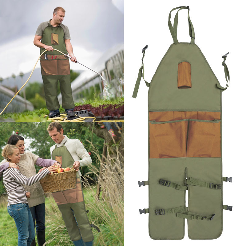 Protective Gardening Apron With Leg Cover And Multiple Pockets Durable, Water Resistant For Trimming, Harvesting, And Outdoor Chores