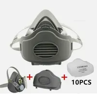 Product image of Half Face Gas Mask Cover PRO Respirator 3200 Dust Mask Safety 10 Filters For Sanding Woodworking