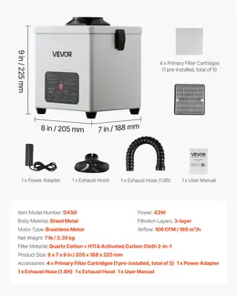 Solder Fume Extractor, 3-Stage Filtration, 180 M³/h, 3-Level Airflow, Desktop for Soldering Welding