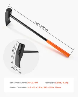 Tire Bead Breaker Wedge, 32" Handle, Duck-Billed Tire Hammer, Heavy Duty Bead Breaker Tool & Duckbill Iron With Cast Iron Head For Motorcycles, Cars, Buses, Trucks, ATVs, UTVs, And Tractors