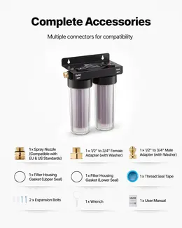 Deionized Water System For Car Wash, Spotless Car Wash Water System With 2 X 0.5L Color Changing Resin, Spot-Free Deionized Water Filter For Cars RVs Motorcycles Windows