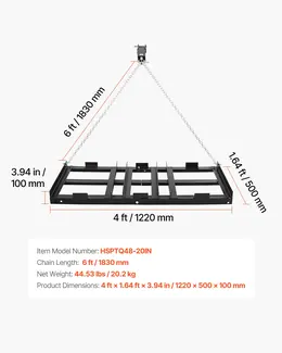 Drag Harrow, 48 X 20 In, Tow-Behind Driveway Grader With Adjustable Width & 50lbs Load Capacity, Heavy Duty Lawn Leveling Rake, Galvanized Steel Gravel Driveway Drag, Fits ATVs UTVs Tractors