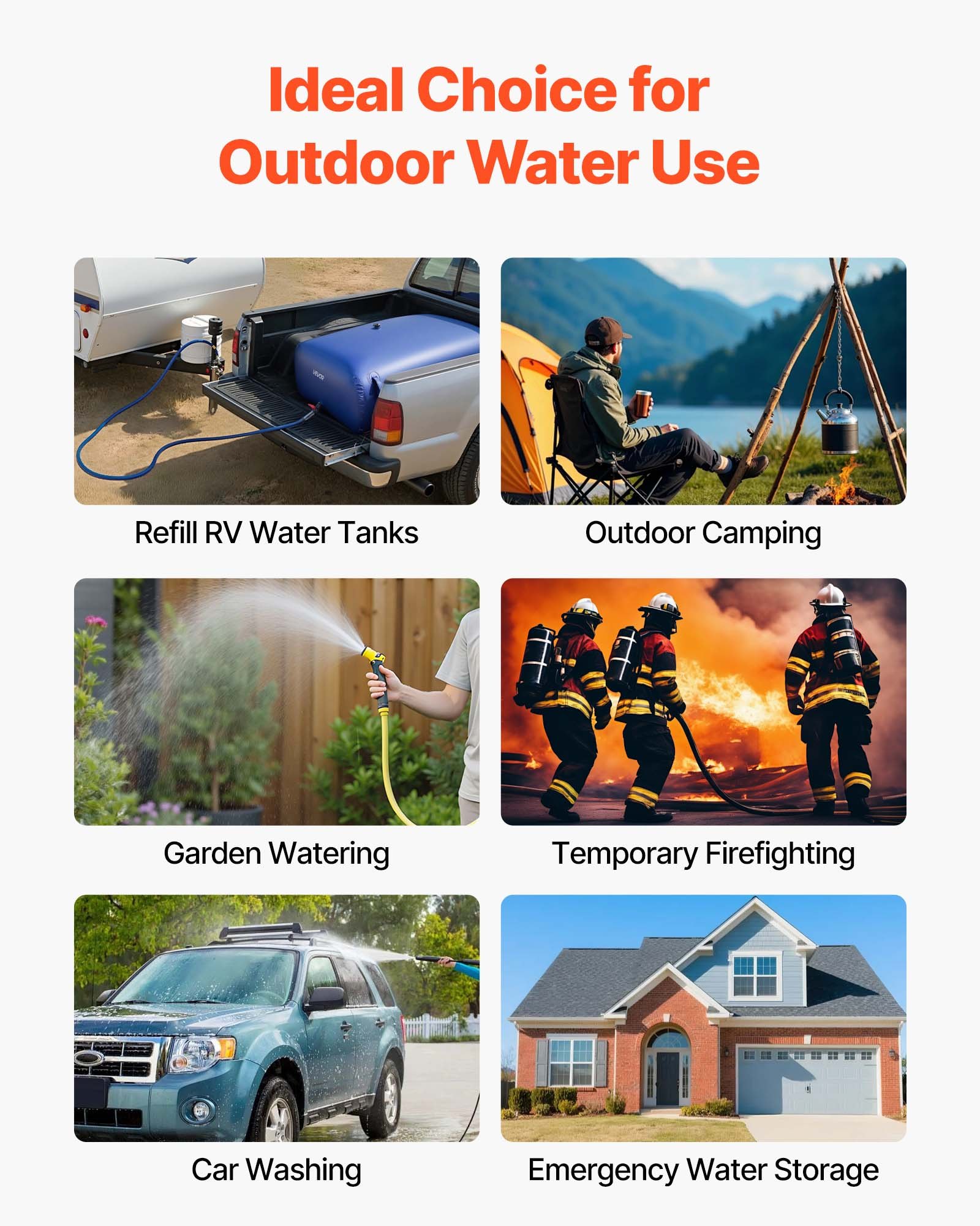 Water Storage Bladder, 142.7 Gal Collapsible Water Storage Bag, Wear-Resistant 1000D PVC Soft Waters Bag, Leakproof Camping Tank Containers For Garden Irrigation RV Emergency Use, Blue