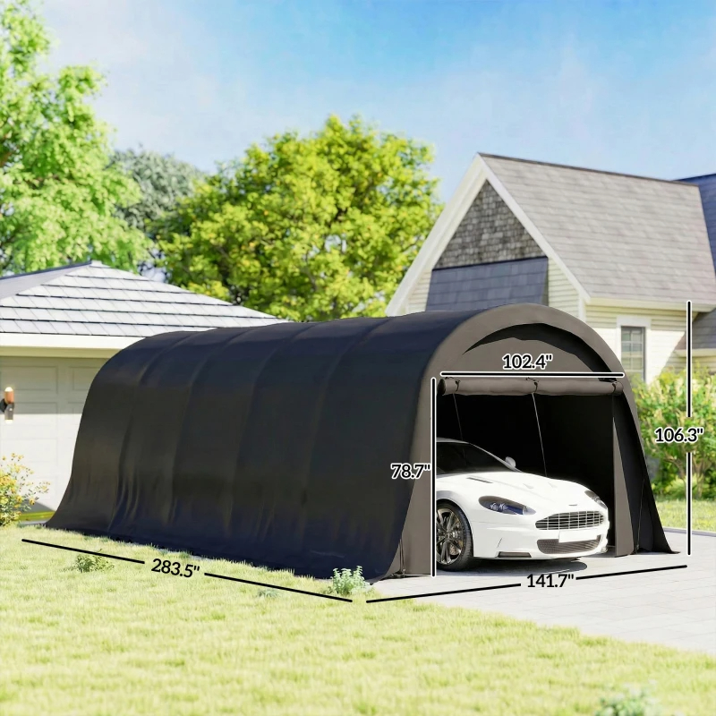 Heavy Duty Carport, UPF50 Portable Garage Car Canopy Tent With Galvanized Frame,For Items Shipped In Multiple Packages, Please Pay Attention To The Dimensions And Weight In The Product Details.