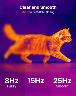 Android Thermal Imager, 256x192 IR, 25Hz, -4°F to 1022°F, 15 Palettes