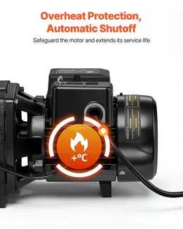1 HP Cast Iron Shallow Well Jet Pump, 115/230V, 1400 GPH, 164 Ft Max Head, Auto Switch